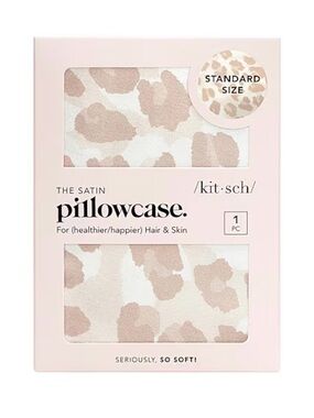 Kitsch Satin Pillowcase in Blush Leopard Print